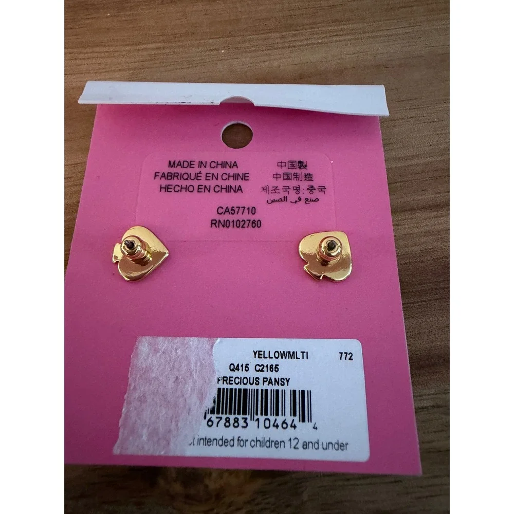 Kate Spade New York Precious Pansy Drop Earrings New